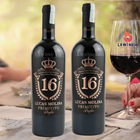 Rượu Vang Lucas Molisa 16 (16%) – Vang Ý Cao Cấp Ủ Gỗ Sồi Pháp