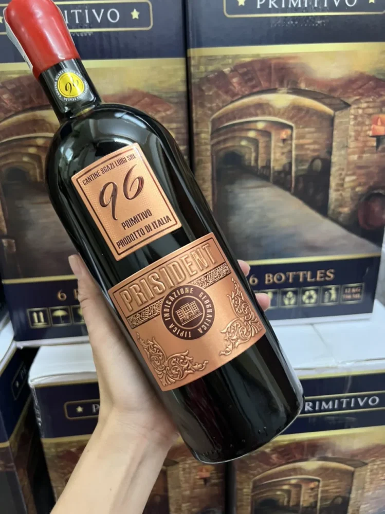 VANG PRISIDENT CANTINE SGAZI LUIGI SRL 96 PRIMITIVO PRODOTTO DI ITALIA giá rẻ