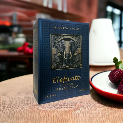 Rượu vang Elefante, vino rosso primitivo-Ý. bịch (3lít, 15%), mới